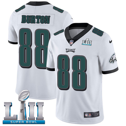 Nike Eagles #88 Trey Burton White Super Bowl LII Youth Stitched NFL Vapor Untouchable Limited Jersey - Click Image to Close